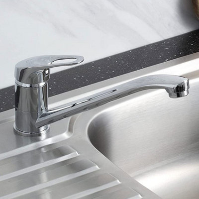 Bristan Motorhome Caravan Mixer Tap Single Lever Long Spout Modern Chrome +Flexi from B&Q
