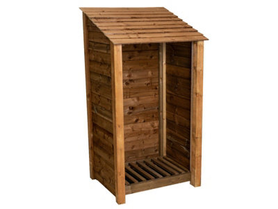 Arbor Garden Solutions Wooden Log Store W-99CmH-180CmD-88CmBrown Finish from B&Q