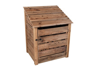 Arbor Garden Solutions Slatted Wooden Log Store With Door W-99CmH-126CmD-88CmBrown Finish from B&Q