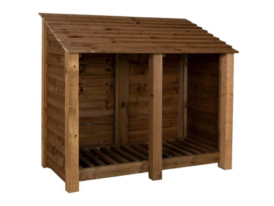 Arbor Garden Solutions Wooden Log Store W-146CmH-126CmD-88CmBrown Finish from B&Q