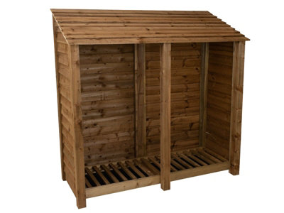 Arbor Garden Solutions Wooden Log Store W-187CmH-180CmD-88CmBrown Finish from B&Q