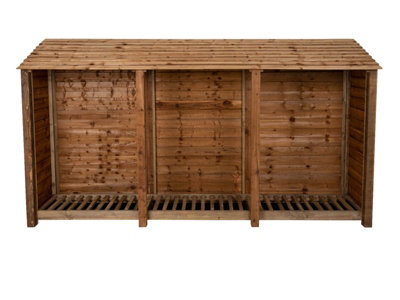 Arbor Garden Solutions Wooden Log Store W-335CmH-180CmD-88CmBrown Finish from B&Q