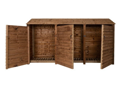 Arbor Garden Solutions Wooden Log Store With Door W-335CmH-180CmD-88CmBrown Finish from B&Q