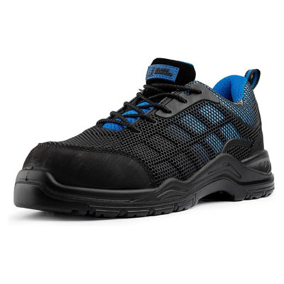 Black Hammer Black/Blue Hammer Mens Safety Trainers Non Metal Free Waterproof Composite Toe Cap Non Metallic Work Shoes Hiker Airports 8007 S3 Src (11 Uk, Blue) Size 11