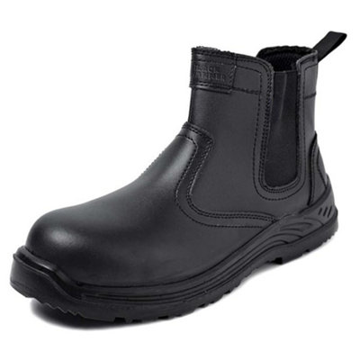 B&Q -  8872 Mens Safety Boots Chelsea Work Shoes Leather Steel Toe Cap Working Ankle Lightweight Footwear S3 Src (5 Uk)