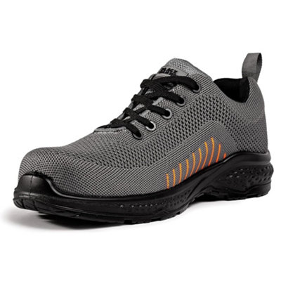 B&Q -  2222 Safety Trainers Mens Composite Toe Lightweight Professional Grade Trainer Work Shoes S1P Src Grey (8 Uk)