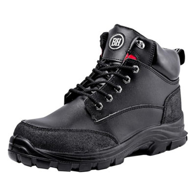 B&Q -  7700 Mens Safety Boots Steel Toe Cap S3 Src Work Shoes Ankle Leather (11 Uk) Black