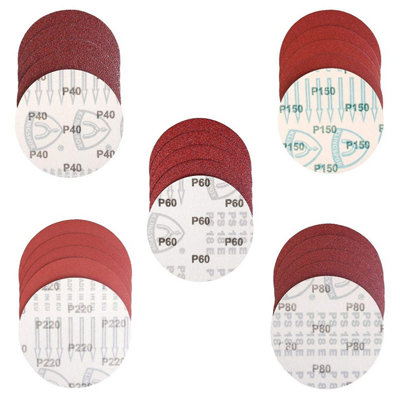SolaDirect 5In / 125mm Sanding Paper Discs Hook And Loop Pads For Any Orbital Sander Sandpaper (50100 Grit) from B&Q