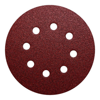 B&Q -  50 X 125mm Sanding Discs Sandpaper 8 Holes Pads Gls5 (Grit 240)