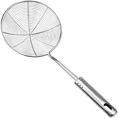 Aex Stainless Steel Spider Strainer Ladle 7.2 Inch Fine Mesh Skimmer Spoon With Handle For Frying Noodles Pasta Vegetables from B&Q