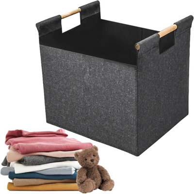 Carrier Bag Holder Felt Storage Basket Fireplace Log Tote Household Laundry Toy Carrying Organizer from B&Q