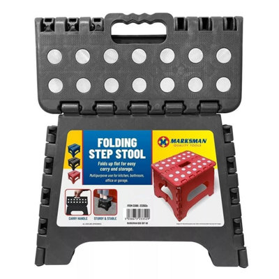 Heavy Duty Folding Step Stool Multi-Purpose Strong & Sturdy Kitchen Bath Toilet Grey from B&Q