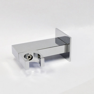 Nes Home Bathroom Brass Square Wall Mounted Elbow Shower Handset Bracket Holder from B&Q