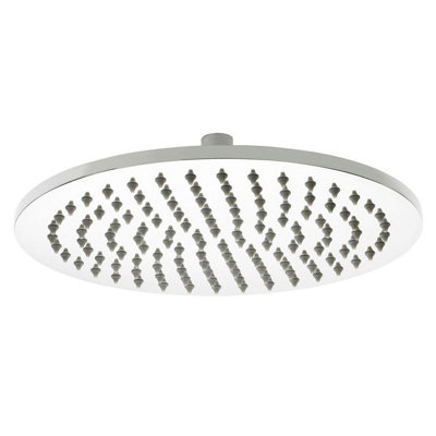 Nes Home Round 200mm Solid Brass Shower Head Chrome from B&Q