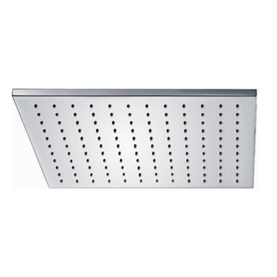 Nes Home Bathroom Fixed Chrome Rainfall Shower Square Head With Rubber Nozzles 250mm from B&Q