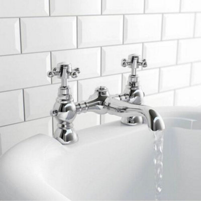 Nes Home Kano Traditional Chrome Bathroom Bath Filler Mixer TapPremium Solid Brass from B&Q