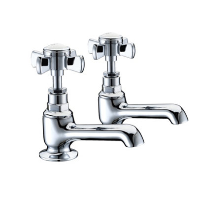 B&Q -  Classic Victorian Design Chrome Single Pair Of Hot And Cold Bath Taps