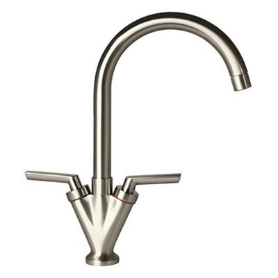 B&Q -  Fusion Swivel Kitchen Sink Mono Mixer Tap Brushed Nickel