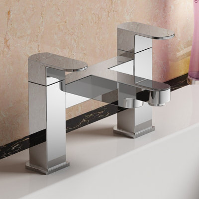 Nes Home Kento Square Bath Filler Mixer Tap Chrome from B&Q