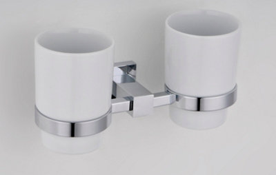 B&Q -  Double Square Glass Tumbler Chrome
