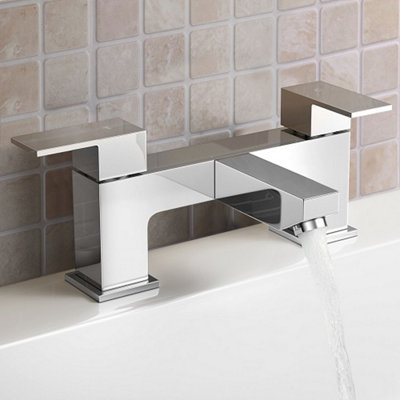 Nes Home Leon Bath Filler Tap - Silver - Brass - Image 4