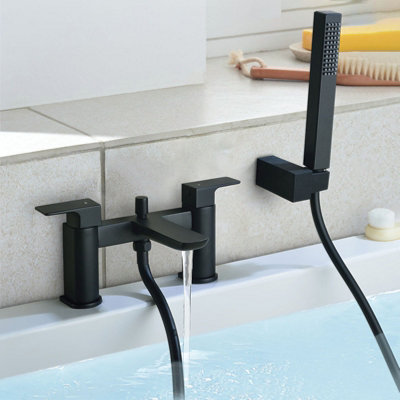 B&Q -  Matte Black Keninton Bathroom Bath Shower Mixer Tap