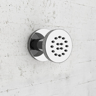 Nes Home Single Round Shower Bath Body Massage Jets Chrome from B&Q