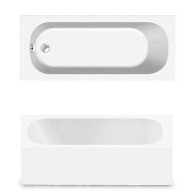Nes Home Standard Round 1700mm X 700mm Single Ended Bath Tub With Leg Set from B&Q