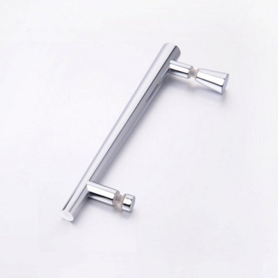 Nes Home Round Stainless Steel Shower Door Handle 145 mm Hole To Hole Centre from B&Q