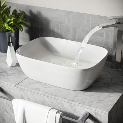 Nes Home Leven Cloakroom Rectangle Stand Alone Counter Top Basin Sink Bowl from B&Q