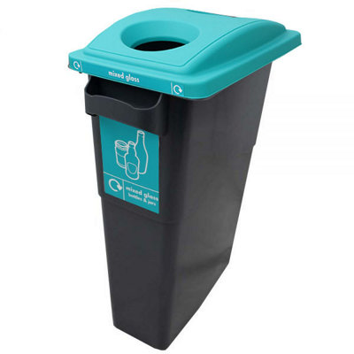 Kingfisher Direct Sustainabin Indoor Recycling BinDark AquaTwin Hole Top70 Litres from B&Q