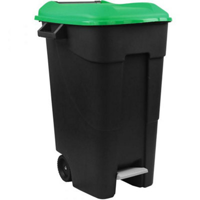 Kingfisher Direct 120 Litre Wheelie Bin With Foot PedalGreen Lid from B&Q