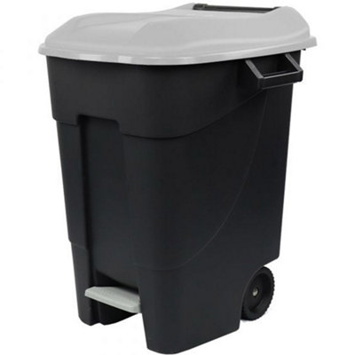 Kingfisher Direct 100 Litre Wheelie Bin With Foot PedalGrey Lid from B&Q