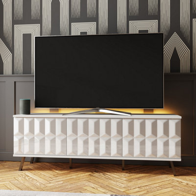Frank Olsen Elevate White Tv Cabinet With Led Mood Lighting from B&Q