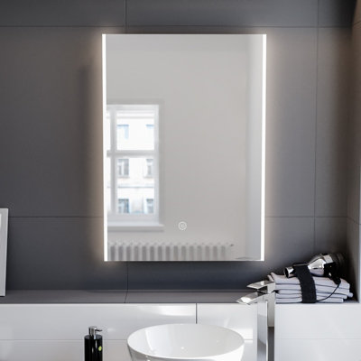 Nes Home Riley Large Illuminated Backlit Bathroom Mirror With Lights Touch Switch from B&Q