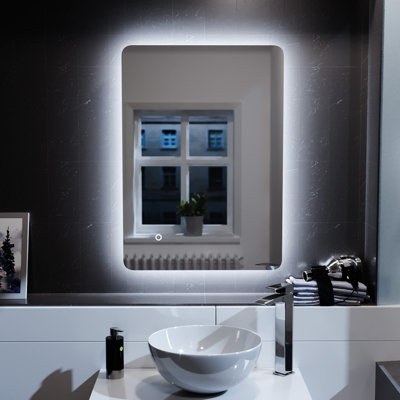 Nes Home Bathroom Modern Led Ip44 Illuminated Rectangular Demister Mirror 500 X 700mm from B&Q