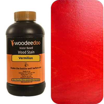 Woodeedoo Water-Based Wood Stain DyeVermilion450MlReady To Use Quick Dry from B&Q