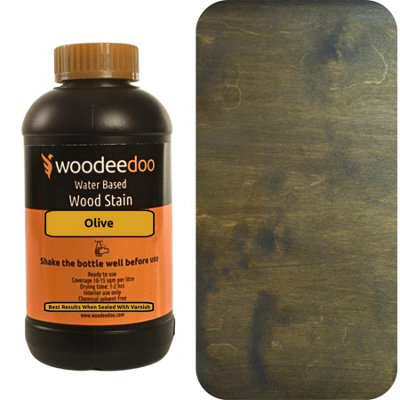 Woodeedoo Water-Based Wood Stain DyeOlive1LReady To Use Quick Dry from B&Q