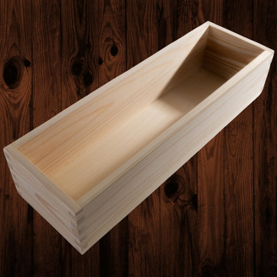 Long Wooden Display Box Open Top Gift Retail Presentation Storage 36x11.5x7.5cm - Image 2