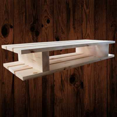 Woodeedoo Wooden Floating Shelf Unfinished Pine Wall Mounted Storage Board With Screws For Brick Wall 60 X 23 X 10 Cm from B&Q