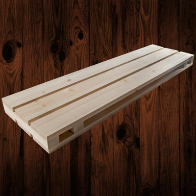 Woodeedoo Wooden Floating Shelf Unfinished Pine Extra Wide Wall Display Board With Screws For Brick Wall 80 X 23.5 X 5 Cm from B&Q