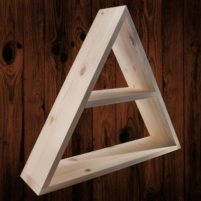 Woodeedoo Upright Triangle Wooden Shelf Nordic Style Display Unit For Wall Or Freestanding Use Unfinished Pine For Diy Size 44