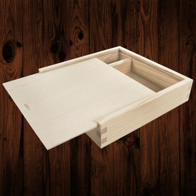 Keepsake Box for 6x4"" / 10x15 cm Photo Prints with USB Slot Plain Wood - Image 3
