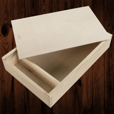 Woodeedoo Wooden Storage Box With Sliding Lid Compartments For 7X5 Or 18X13Cm Prints Usb Jewellery Cards Storage 32 X 21 X 6 Cm from B&Q
