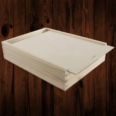 Wooden Decorative Gift Trinket Box |27.5 x 21 x 6 cm| Plain Wood For Craft Paint - Image 4