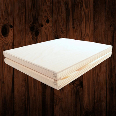 Woodeedoo Shallow Slim Pine Wooden Box With Lid For Crafts Keepsakes Memories Trinkets Treasures Photos Gifts 21.5X18X3Cm from B&Q
