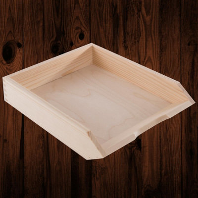 Woodeedoo Stackable Wooden Letter Tray A4 Document Holder Paper Sorter Desk Tidy Organiser For Office Home 26 X 32 X 6 Cm from B&Q