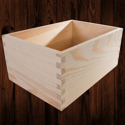 Woodeedoo Multipurpose Wooden Storage Crate Rustic Pine Planter Or Decorative Box Base Lidless Open Container 24.5X17X11Cm from B&Q