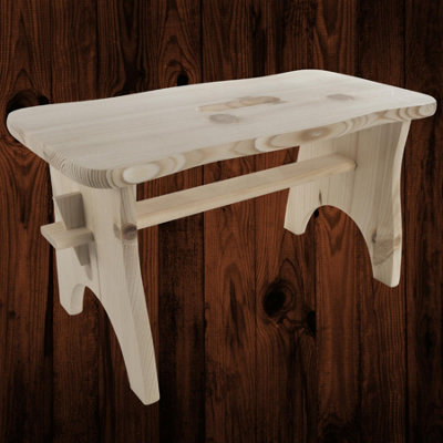 Woodeedoo Kids Wooden Step Stool Unfinished Pine Toddler Sink Stool Bedside Helper Diy Plant Pot Stand 39X21X19 Cm from B&Q