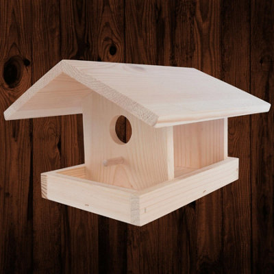 Woodeedoo Unfinished Wooden Bird Feeder Paintable Decorative Garden Feeding Station Diy Craft Project 25 X 23 X 16 Cm from B&Q